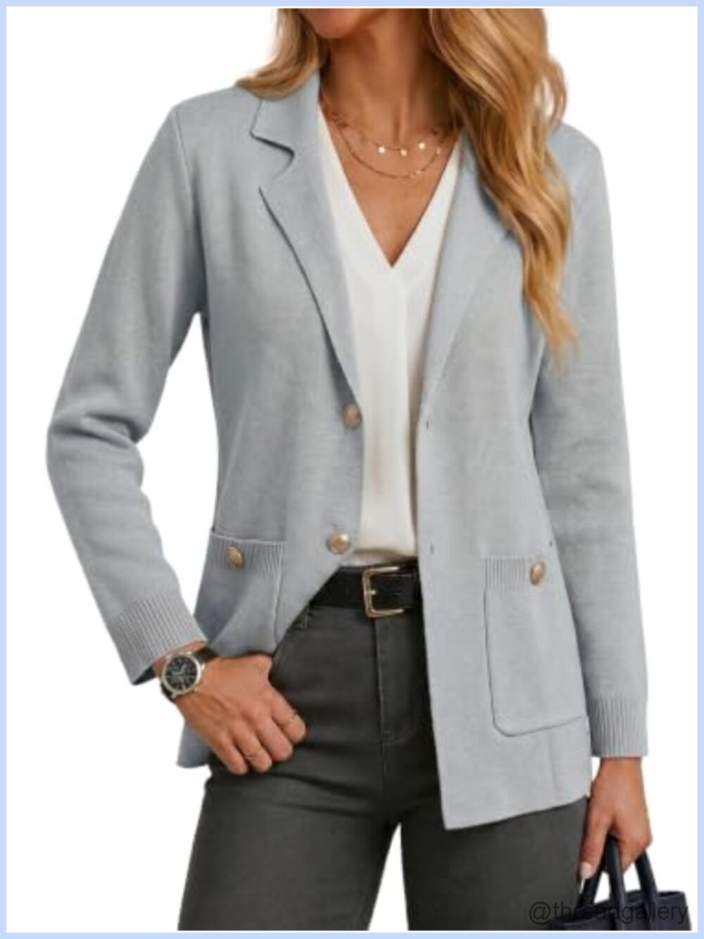 Womens Sweater Blazer Business Casual Open Front Cardigan Long Sleeve